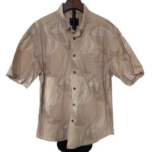 Woolrich Shirt Mens Medium Floral Hawaiian Beach Fishing Button Up Outdoors SS